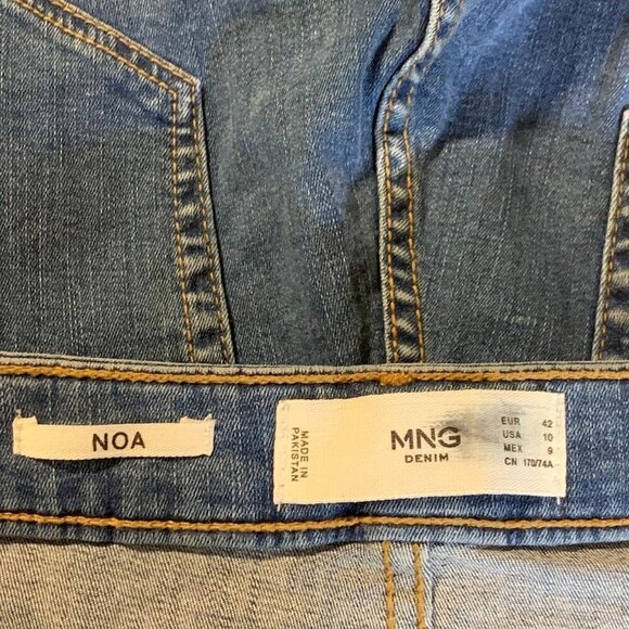 Mango Women's NOA‎ High Rise Cotton Stretch Tapered Denim Jeans Size 10 - Picture 6 of 14